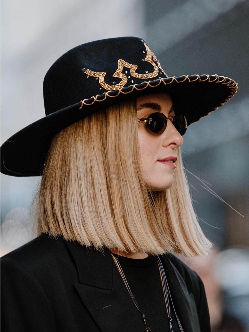 Handmade Hat -  Embroidered with high-quality Gold Beads.